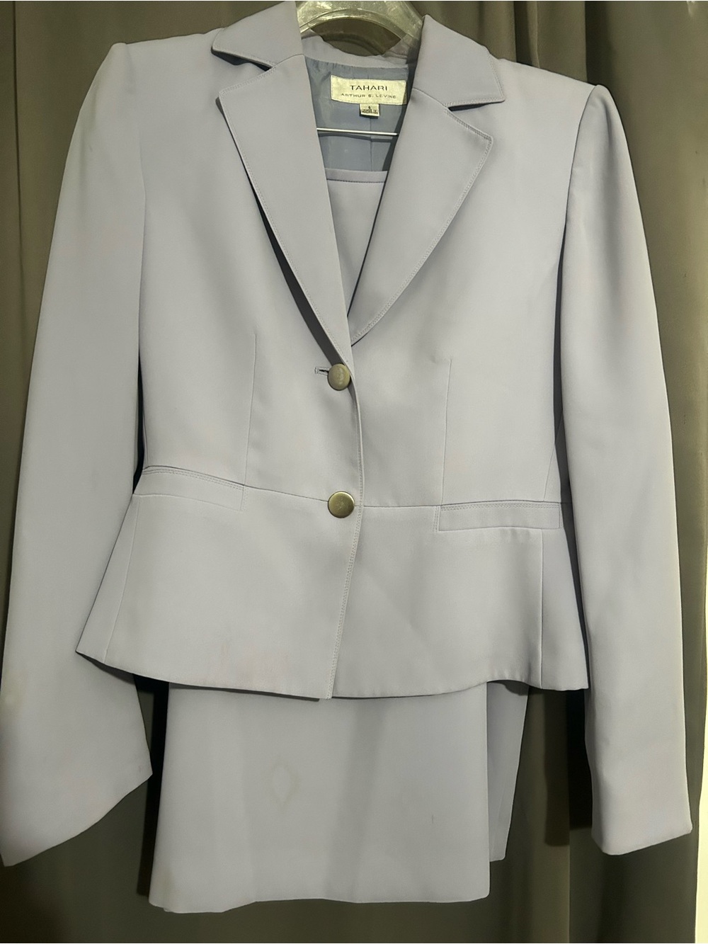 Tahari Lavender Pastel Two-Button Blazer